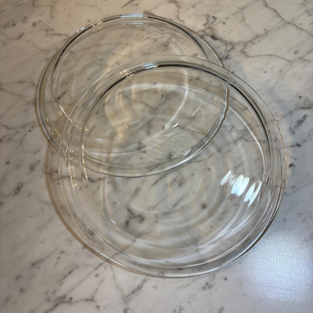 Vintage Pyrex 209 Clear Glass 9‎ Inch Pie Plates Set of 2 Round Baking Dishes
